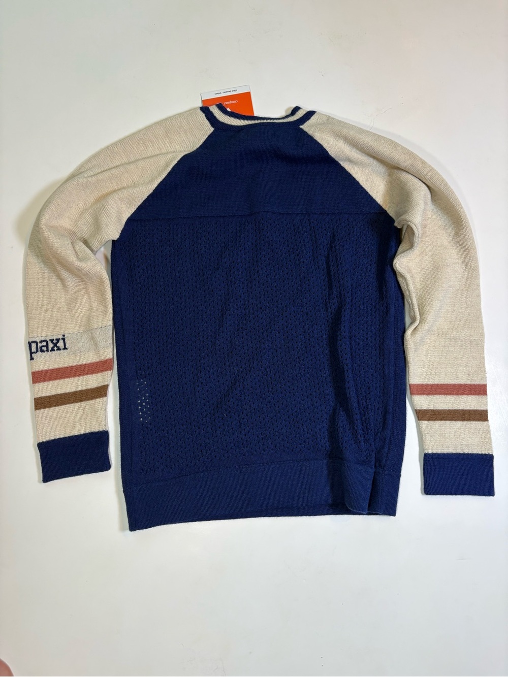 cotopaxi Libre Llama Fiber Crewneck Navy & Cream Sweater - Picture 7 of 8
